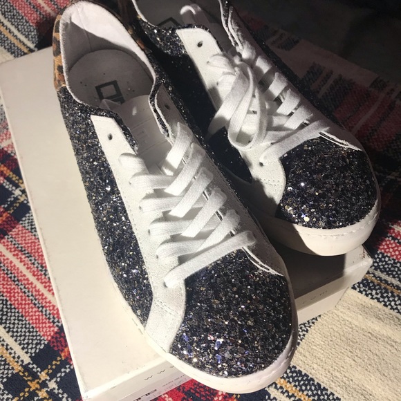 Sara Glitter Black/Sliver Sneaker - Picture 2 of 4